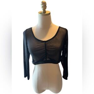 Crop Top Shear NWT Size Medium Black Monroe & Maine